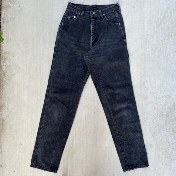 VTG Wrangler Silverlake Women's Black Western High Rise Tapered Jeans 7/8x34 USA - Picture 1 of 7